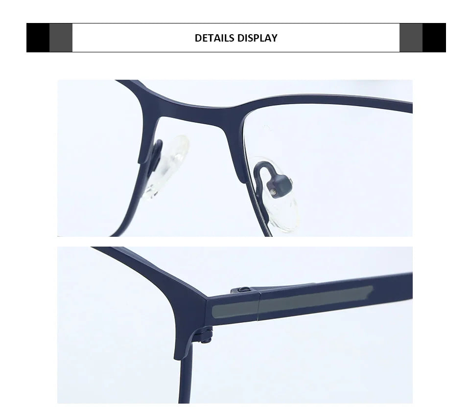 ZENOTTIC Titanium Progressive Prescription Glasses Men Square Anti Blue Light Photochromic Eyewear Optical Myopia Eyeglasses