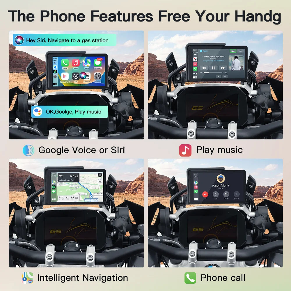 CARABC 6" MB6 Motorcycle Navigation Wireless Carplay Android Auto For BMW  R1300GS S1000 XRF750GS XR M1000 R1200GS R1250GS