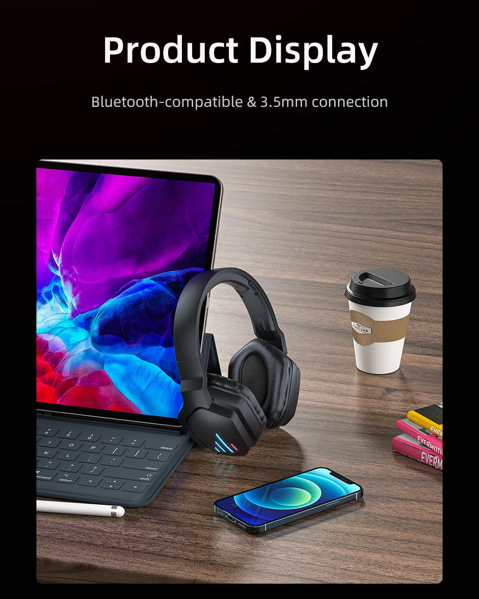 ONIKUMA Wireless Gaming HeadsetNoise Cancelling Earphone Headset Gaming Headphone With Microphone RGB B60  For PS5 PS4 PC Mac