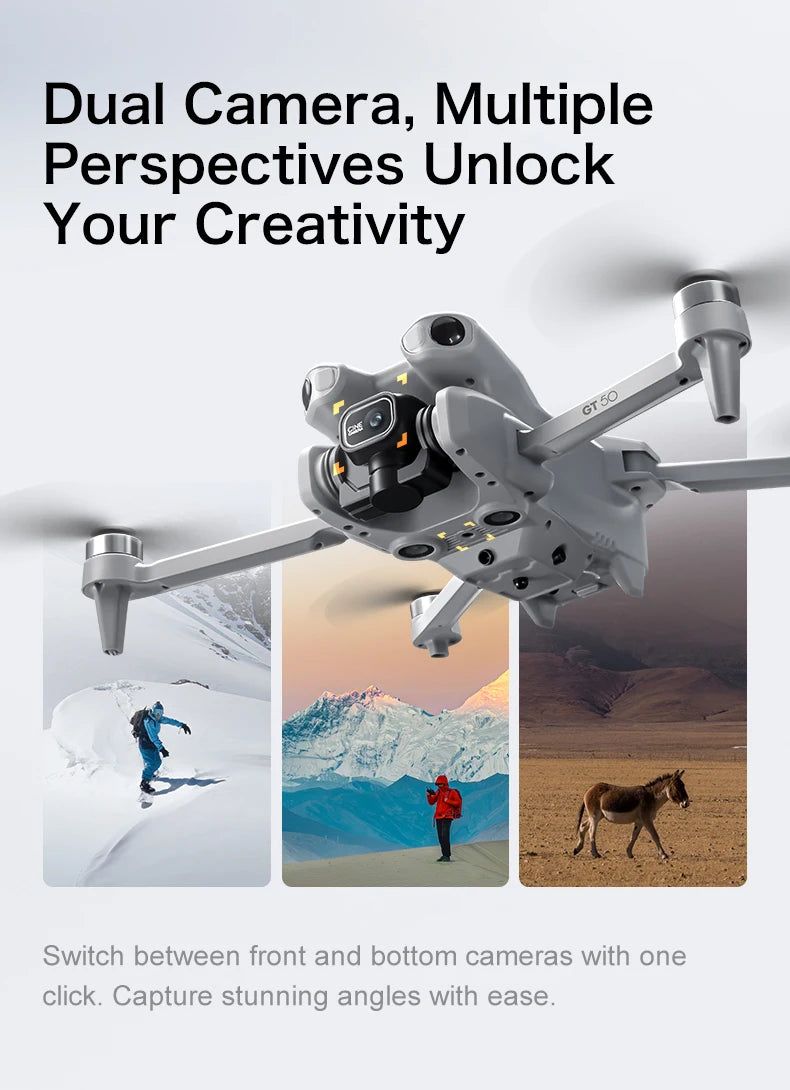 NEW GT50 PRO MIni 5 pro RC Drone 8K HD Dual Cameras WiFi GPS 20mins Flight Aerial Photography Quadcopter Remote Control UAV Toys