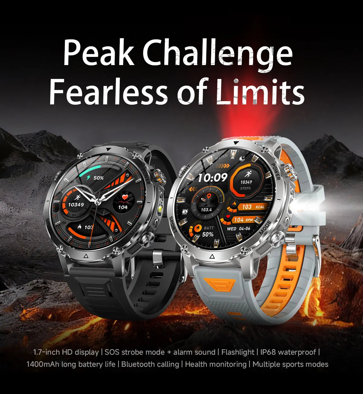 2026 New Military TANK SmartWatch Bluetooth call 10ATM Waterproof 1400mAh Battery Heart rate monitoring Outdoor Sports Watch Men