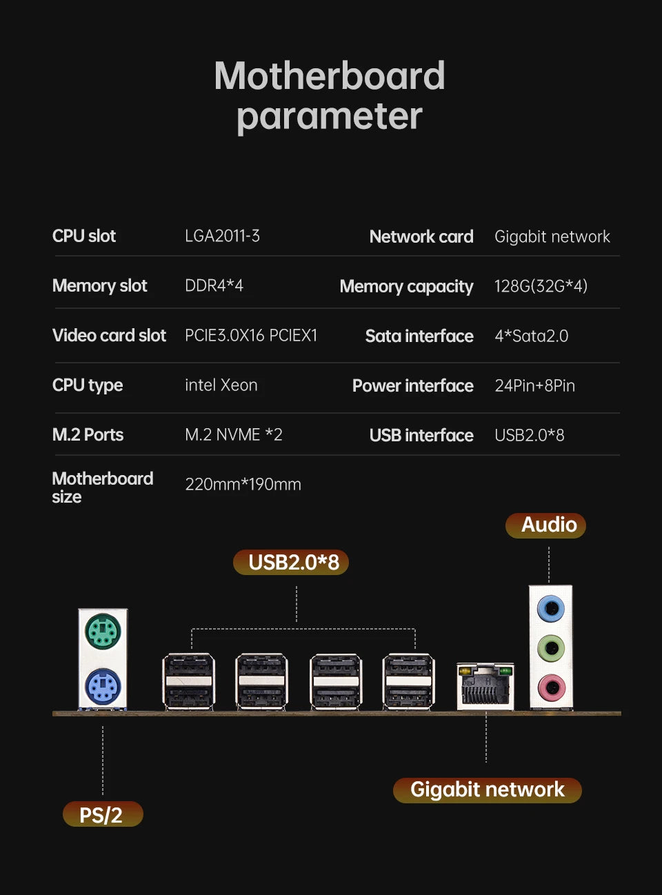 QIYIDA X99 Motherboard Set Kit LGA2011-3 Xeon E5 2680 V4 DDR4 16GB(2x8gb) PC4 SATA PCI16x3.0 NVME M.2 Gaming Computer