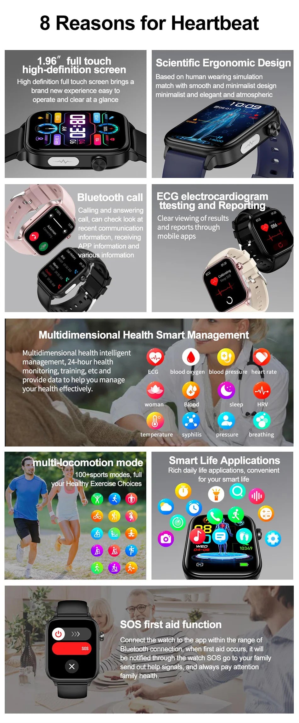2025 New 24-Hour Health Monitoring Smart Watch Men Uric Acid Blood Lipids Heart Rate Bluetooth Call Smartwatch Women
