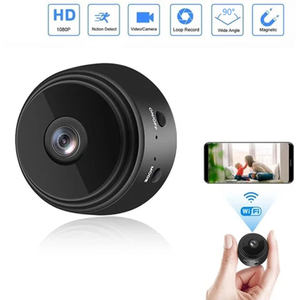 WiFi Mini Camcorders Night Vision 1080P HD Wireless IP Camera Motion Detection Wireless Security Camera Rechargeable for Indoor