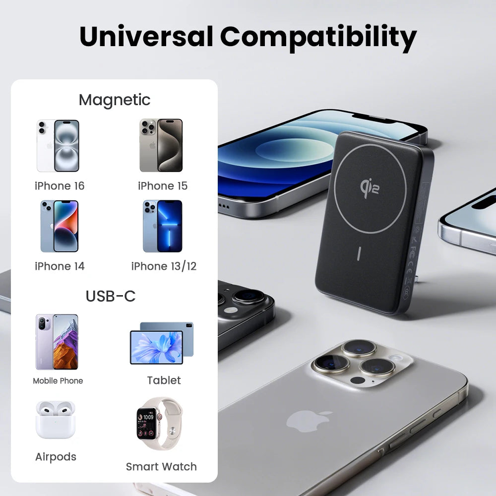 PISEN PD 30W Qi2 15W Wireless Magnetic Power Bank 10000mAh With Stand Fast Charging CCC Powerbank For MagSafe iPhone 17 16 15 14