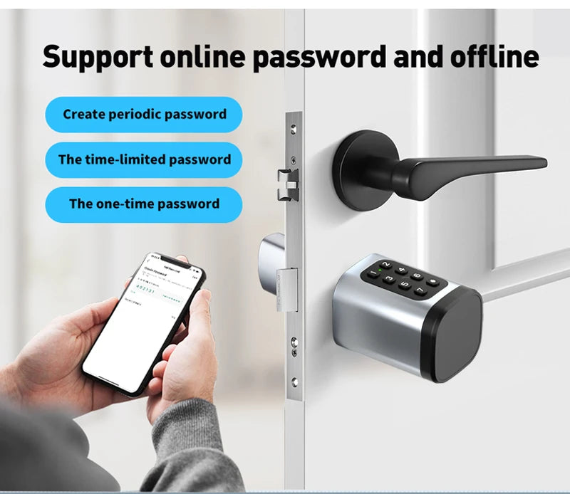 TTLock/ Tuya Bluetooth Smart Fingerprint Digital Cylinder Lock with APP/Password/RFID Card/Key unlock V1 Adjustable Length