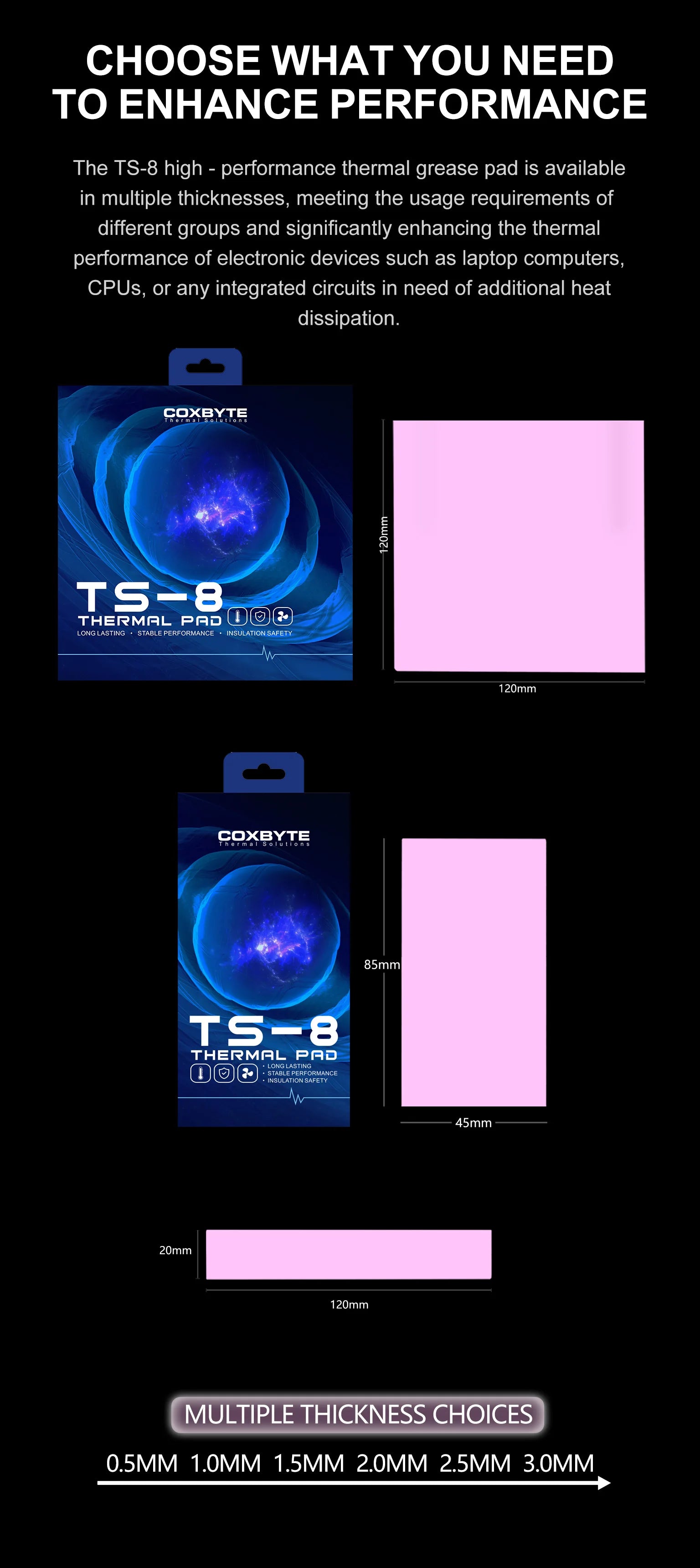 Coxbyte TS8 Heat Conducting high-performance thermal pad CPU/GPU Graphics Card thermal pad Motherboard