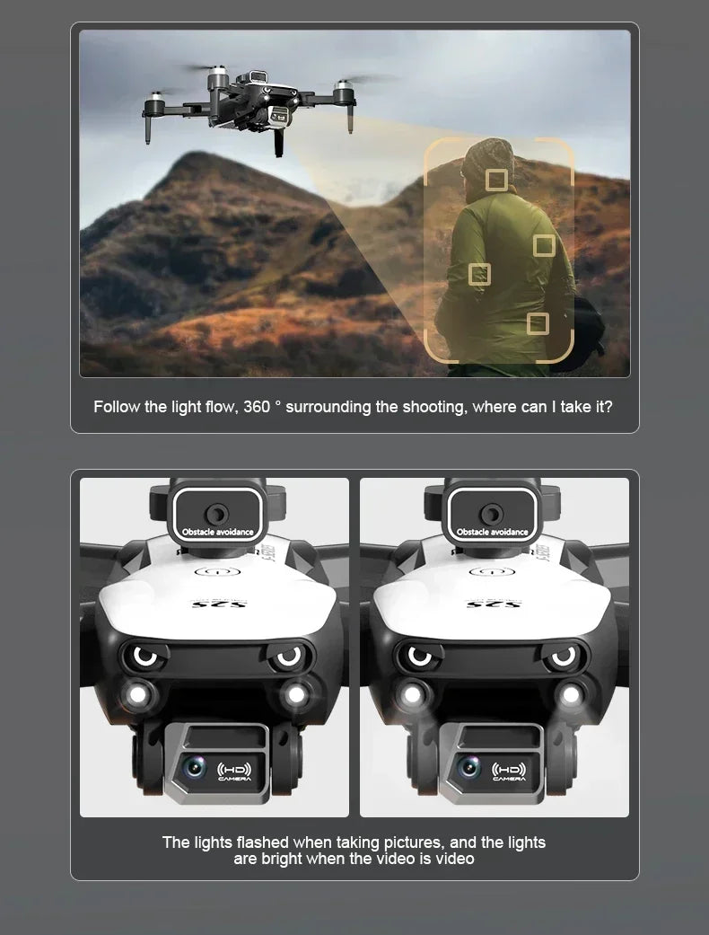 S2S Mini Drone 8K Professional HD Dual Camera Obstacle Avoidance Brushless Motor Foldable Rc Quadcopter Toys Gifts MIJIA