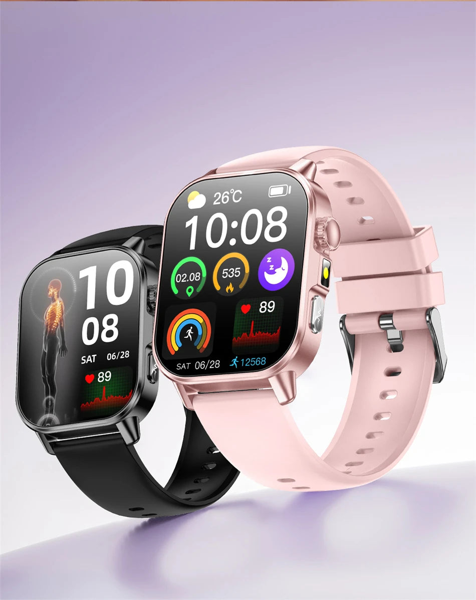 2026 New Health Nursing Grade Smart Watch Men Blood Lipid Uric Acid Tracker ECG+PPG Clock Bluetooth Call Smartwatches Men Women