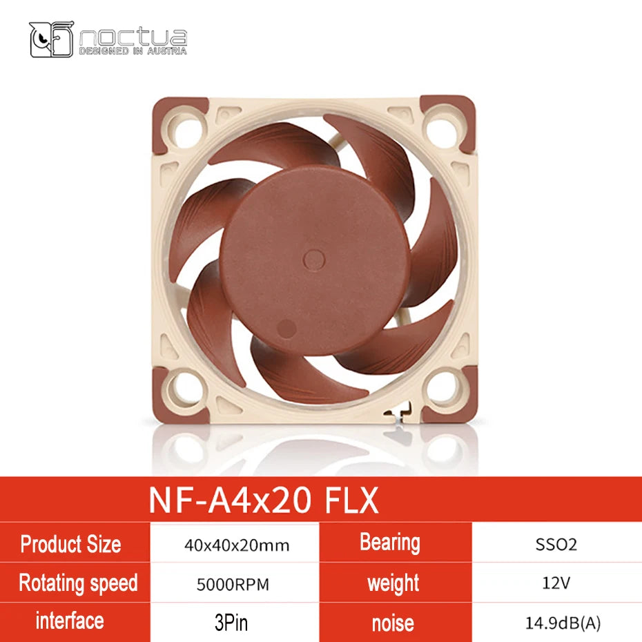 Noctua NF-A4x20 40mm CPU Cooler Fan 12V 5V PWM/FLX CPU Cooling Fan Chassis Radiator Replace Case Fans