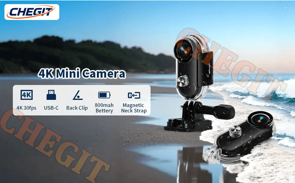 4K WiFi 1080P POV Magnetic Mini Action Camera Pocket Video Vlog Cam Helmet Motorcycle Bicycle Sports Holder Mount Recorder