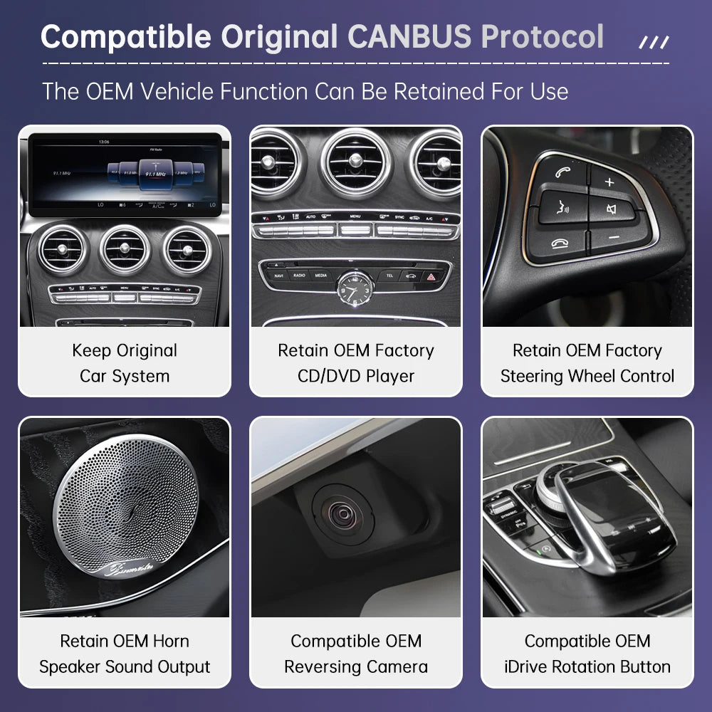 New 12.3" Linux Touch Screen for Mercedes Benz W205 GLC C V Class V447 GLA CLA NTG5.0 2015-2019 Wireless Carplay Android Auto