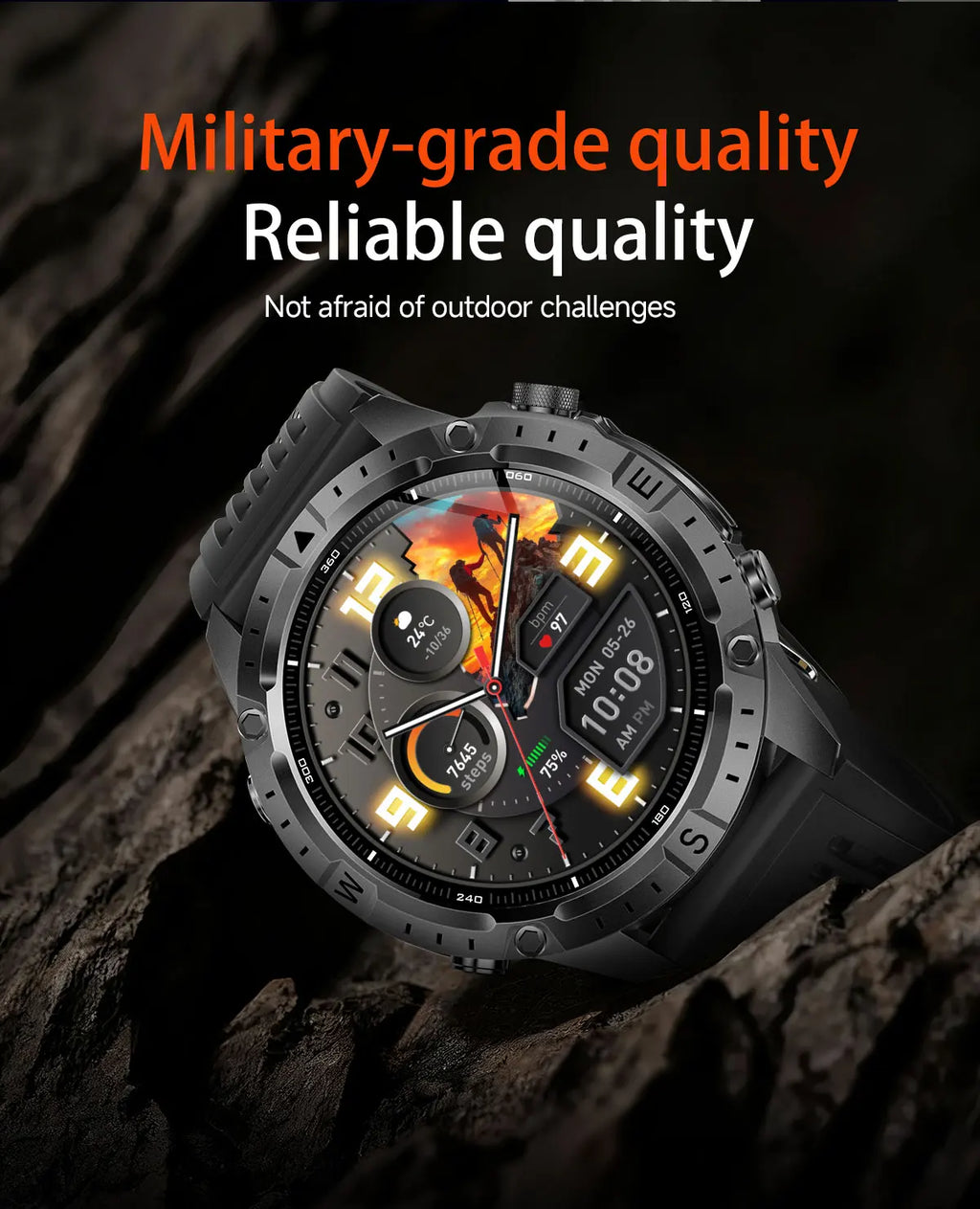 2026 NEW Outdoors Offline Map GPS Smart Watch L1+L2 Dual Band GPS Compass Cycling Run Swim Heart Rate 10ATM Military Smartwatchs