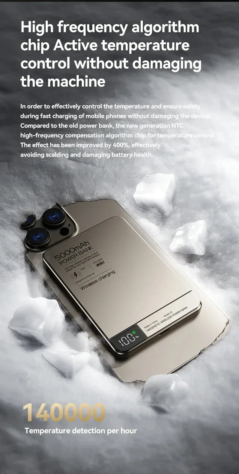 VIVO Ultra-thin Wireless Power Bank Magnetic Large Capacity Portable Fast Charging Spare Battery For iPhone Samsung For Magsafe