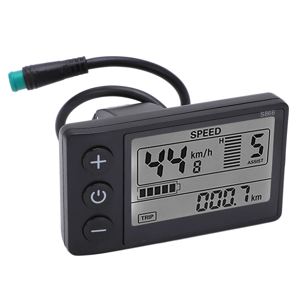 S866 Electric Bike LCD Display Electric  S866 LCD Display Meter 24V 36V 48V Control Panel with Waterproof Plug
