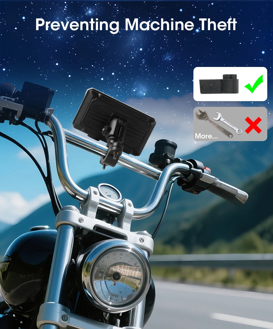 Jansite Dual Bluetooth Motorcycle Carplay Screen Navigation GPS Display IP67 Waterproof Support Helmet Intercom Moto Accessories