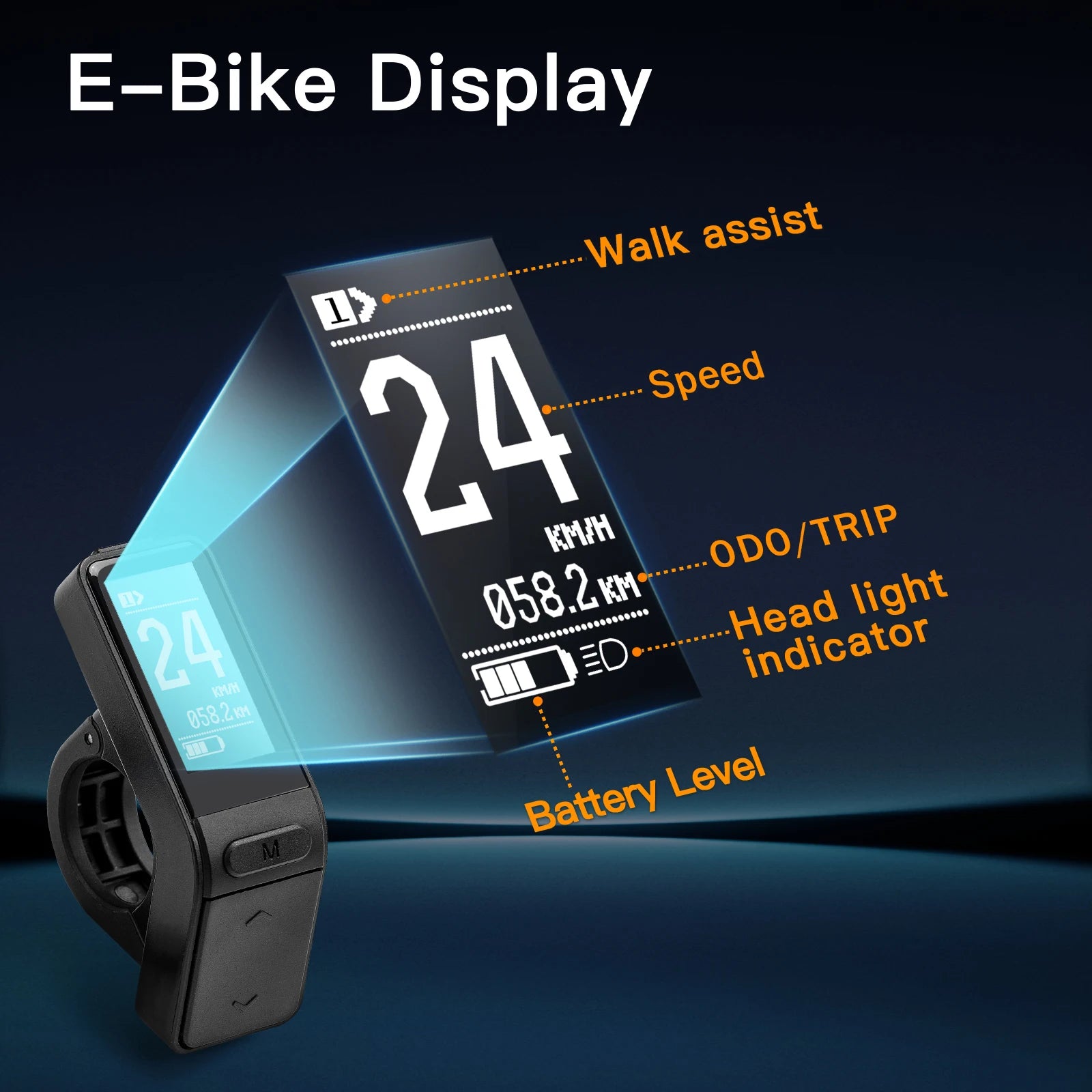 BAFANG Ebike LCD Display SW102 for Mid Drive Motor 5PIN Female UART Protocol Mid Motor Conversion Parts E-bike Accessories