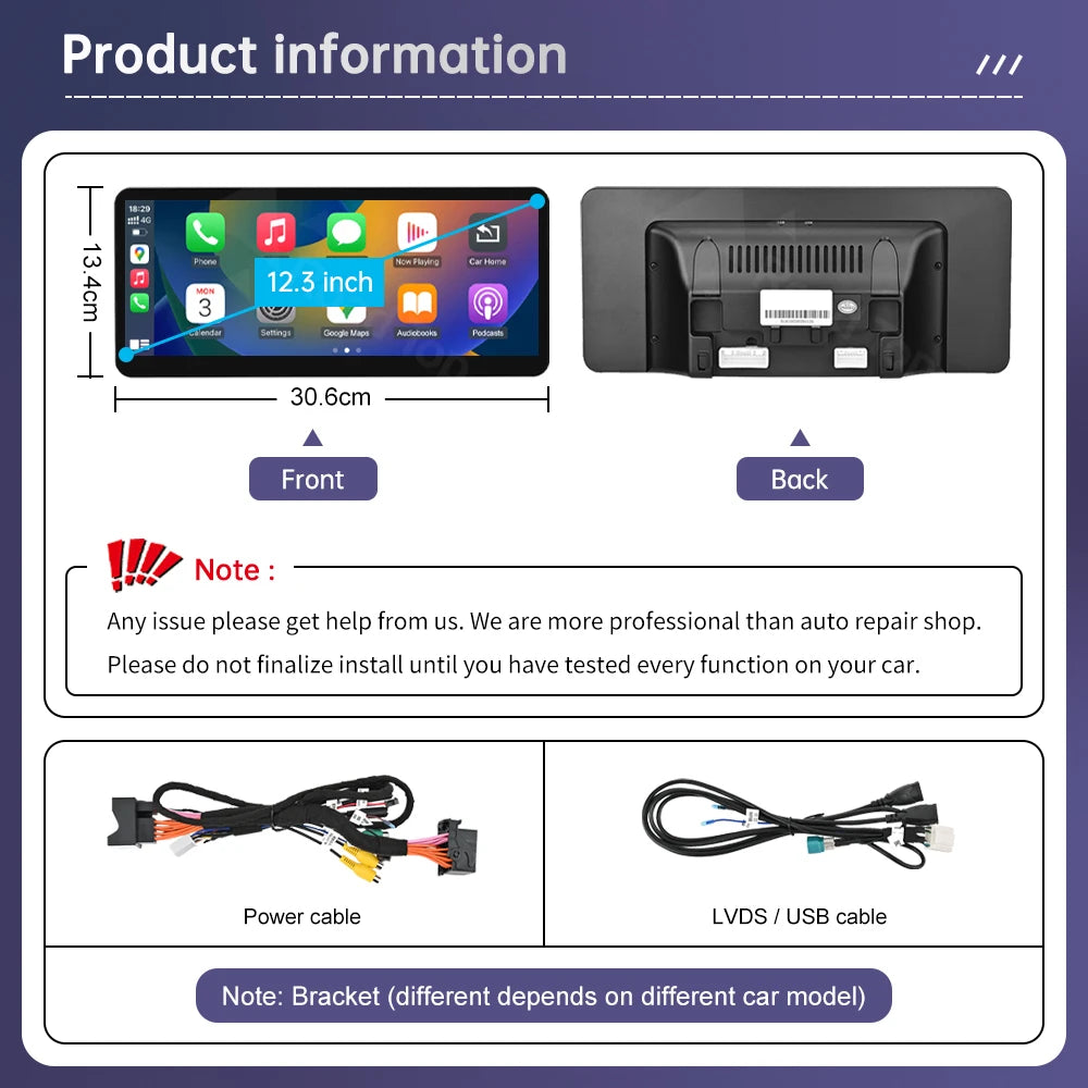 New 12.3" Linux Touch Screen for Mercedes Benz W205 GLC C V Class V447 GLA CLA NTG5.0 2015-2019 Wireless Carplay Android Auto