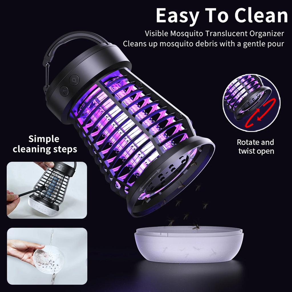 Indoor mosquito killer lamp 2000V, dual-use for outdoor and indoor, with rechargeable insect and fly catcher