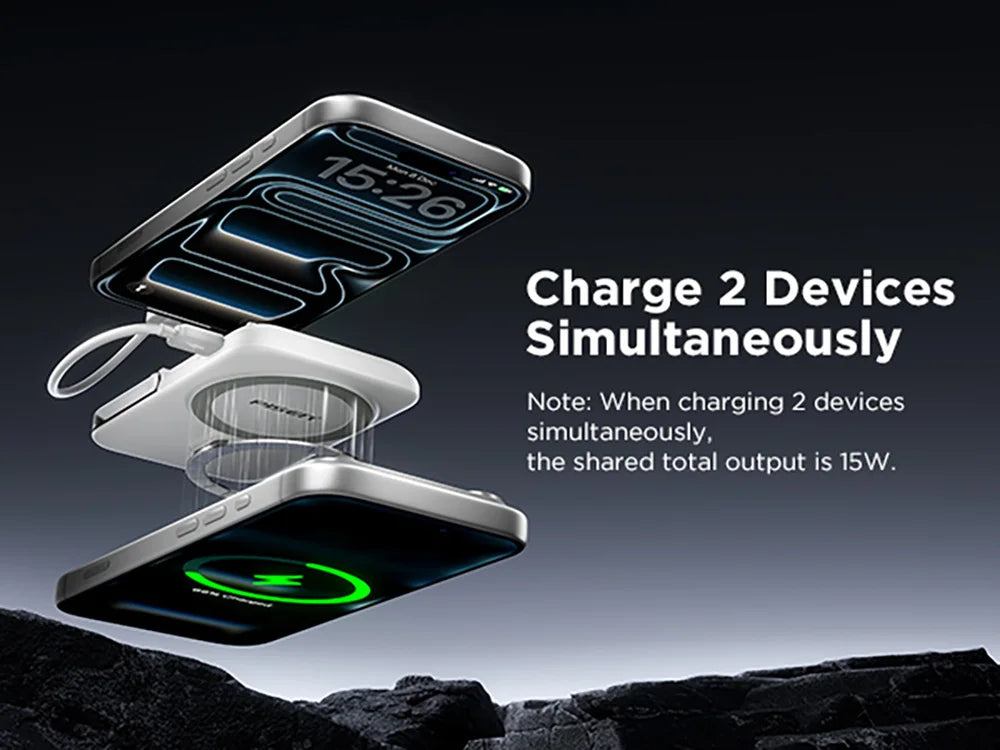 PISEN Magnetic Wireless Power Bank 5000mAh With Foldable Stand Fast Charging Portable Charger Bank For MagSafe iPhone Samsung