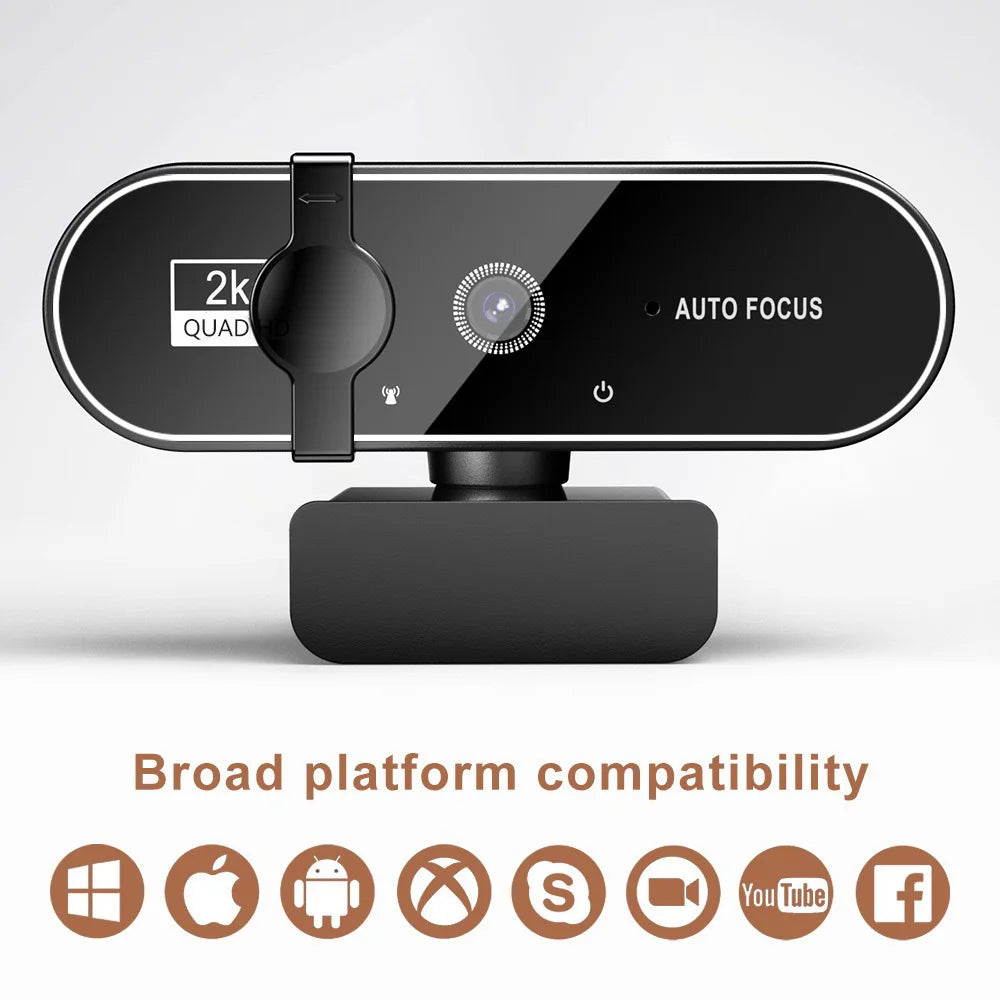 4K Webcam Video Camera 2K Autofocus Streaming Web Cam With Microphone Full HD 1080P Webcams for PC/Computer/Laptop