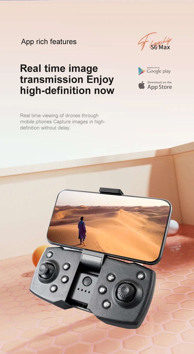 S6 Pro Mini Drone 8K 5G WIFI Professional HD Aerial Photography Dual Camera 360 Obstacle Avoidance Quadrotor Toy