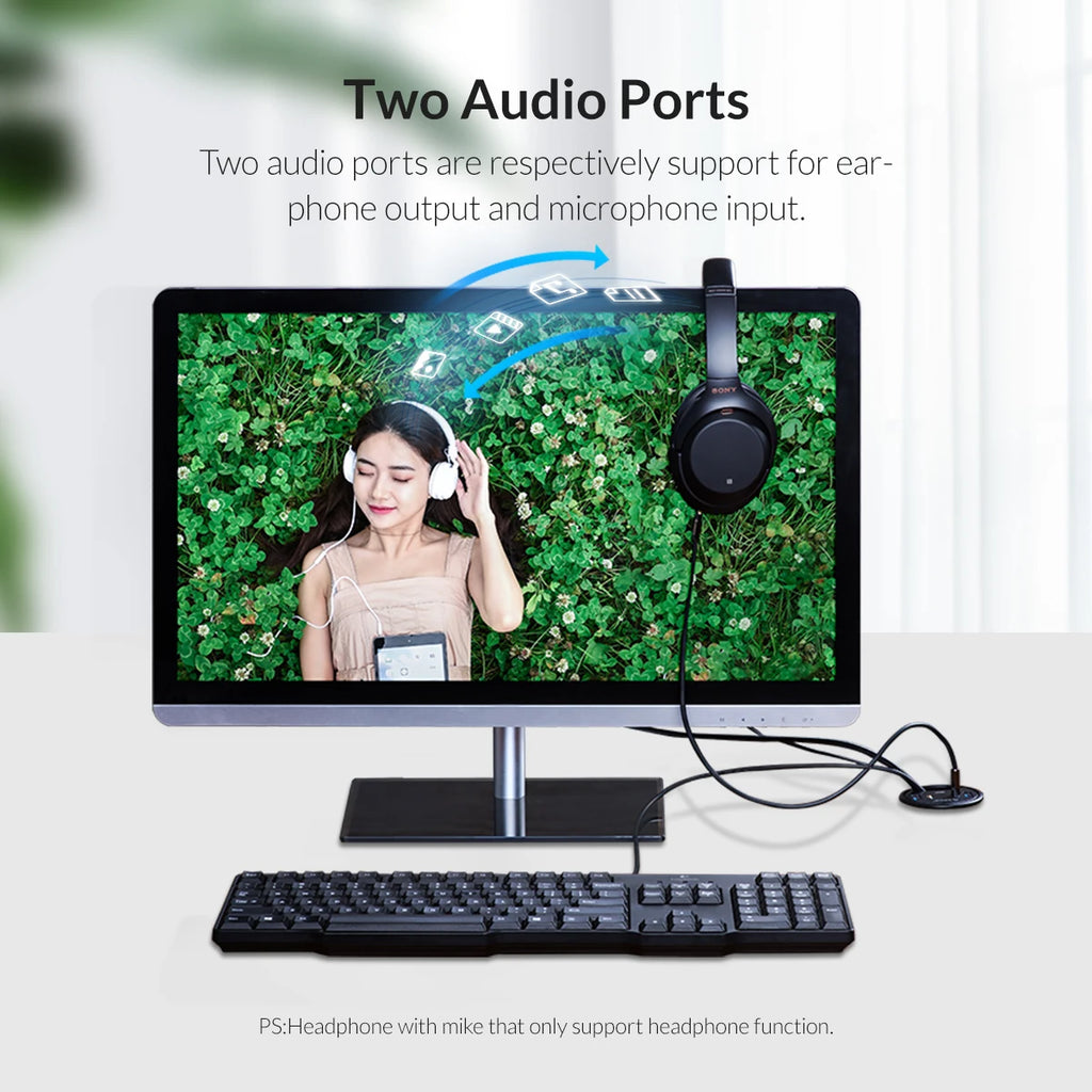 ORICO 5Gbps High-Speed USB HUB Splitter Multi Desktop Grommet USB 3.0 Ports Desk Mount Adapter for PC Tablet Phone High Quality