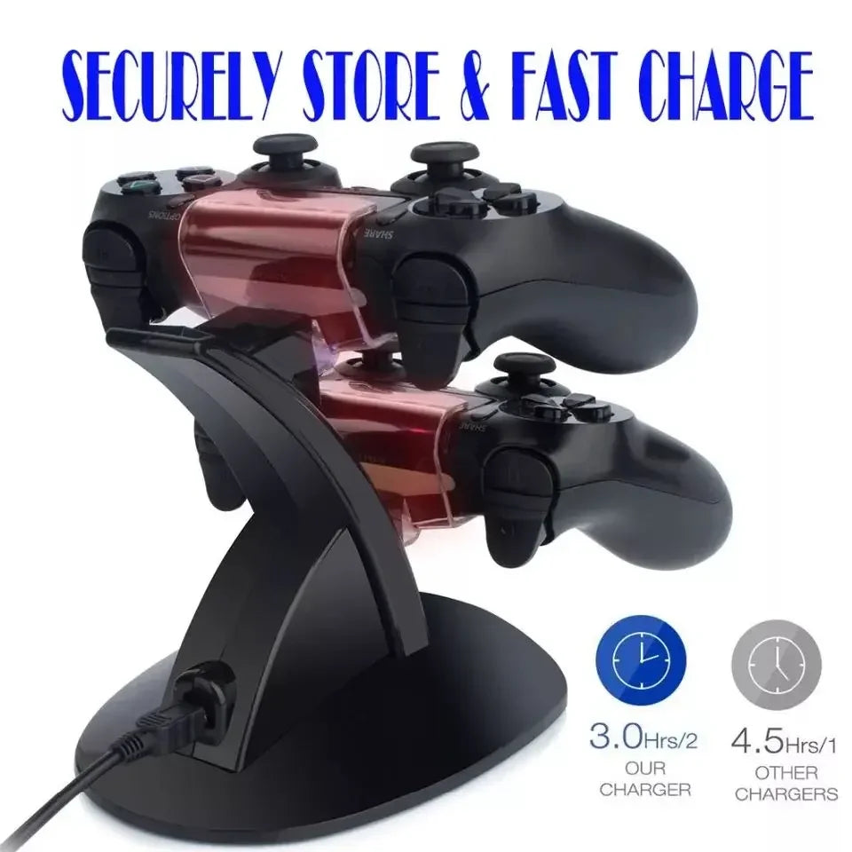For PS4 Controller Charger Dual Charging Dock Fast Charging Station Charger Stand For PlayStation4/PS4 Pro/PS4 Slim Accessories