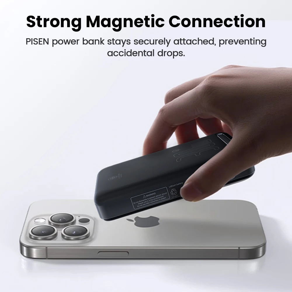 PISEN PD 30W Qi2 15W Wireless Magnetic Power Bank 10000mAh With Stand Fast Charging CCC Powerbank For MagSafe iPhone 17 16 15 14