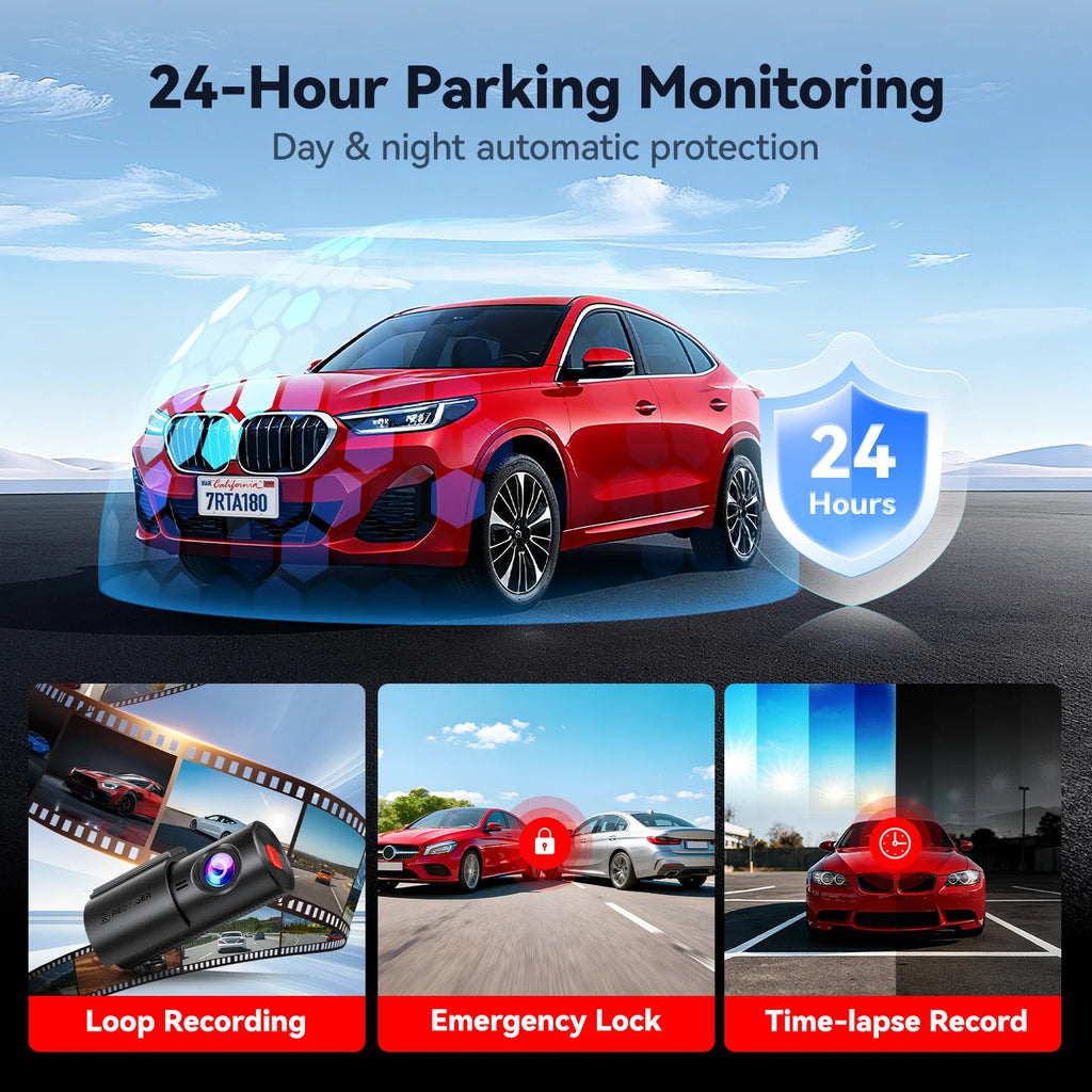 REDTIGER A1 4K Mini Dash Cam WiFi & APP Control Compact Car Camera Super Night Vision G-Sensor 24H Parking Mode Loop Recording