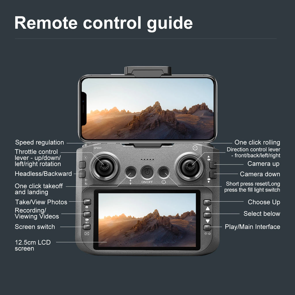 2026 E88 PRO RC Toy Mini Drone With 4.3 Inch Screen Drones HD Camera WiFi FPV Height Maintain FPV Quadcopter Beginner Drone