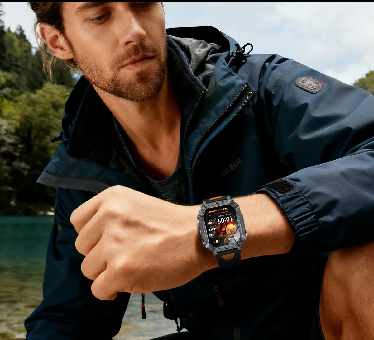 2026 New Built-in 1400mAh Super Large Battery Men Smart Watch Outdoor GPS 2.01"AMOLED Screen 10ATM Waterproof BT Call Smartwatch