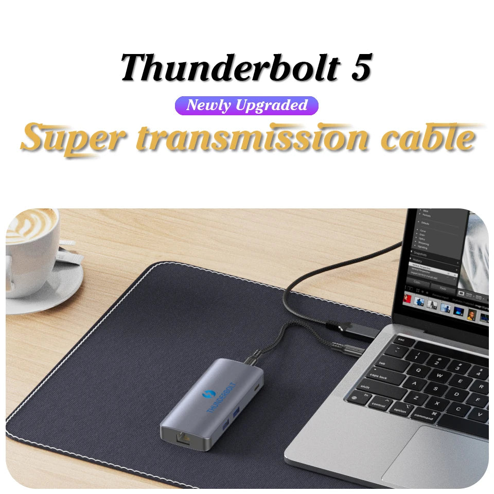 UGOURD Thunderbolt 5 Cable Type C 80Gbps USB4 Gen4 USB C to C 240W Charge Cable 16K Compatible Thunderbolt 4/3 40Gbps for eGPU