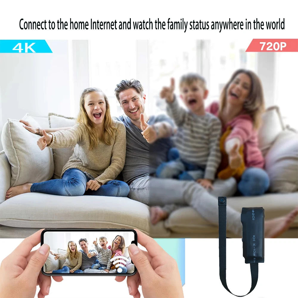 Newly improved 4K HD mini WiFi camera, supporting remote viewing, motion detection, DIY home nanny style camera
