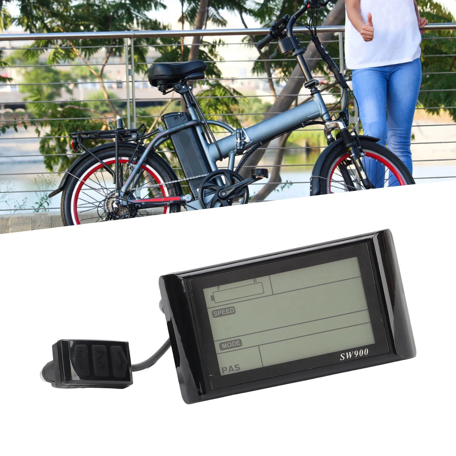 SW900 LCD Display For Electric Bicycle Scooters Waterproof Connector 5 Pin Electric Bicycle Meter Battery Power Display