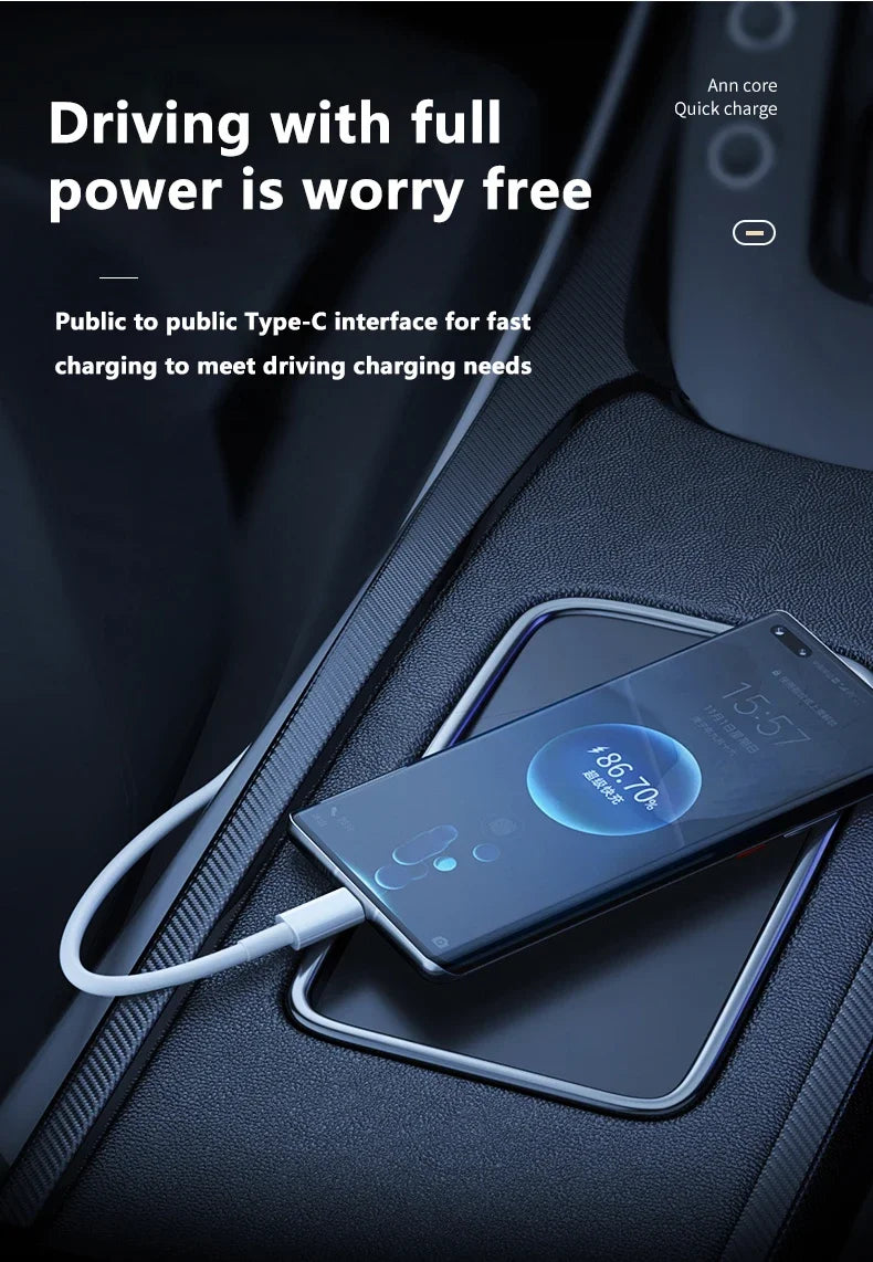 3PCS PD 100W USB C to USB Type C Cable Fast Charge Data Cable For Iphone 15 15Pro Huawei Samsung Xiaomi Data Line White 1M 2M