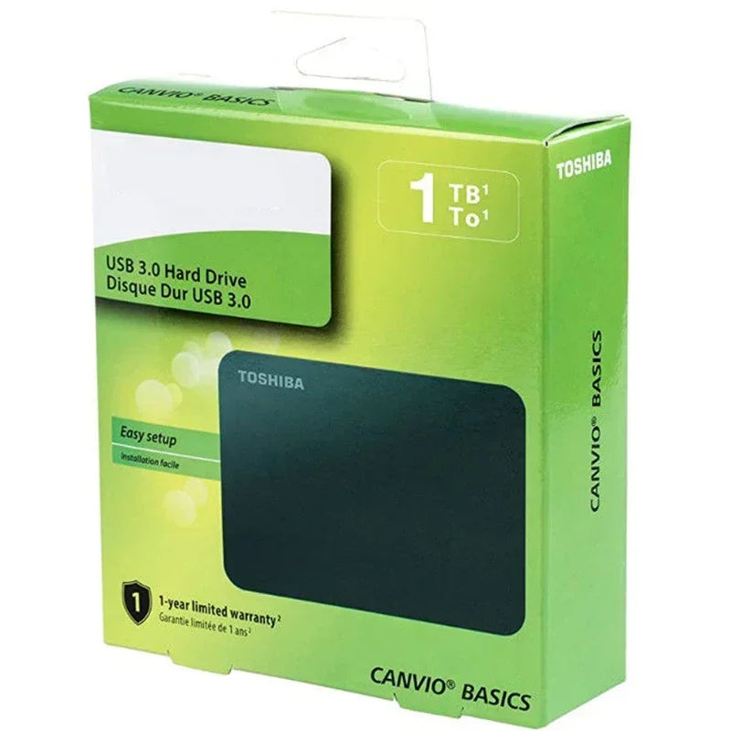A3  A5 HDTB410YK3AA Canvio Basics For Toshiba 500GB 1TB 2TB Portable External Hard Drive USB 3.0, Black