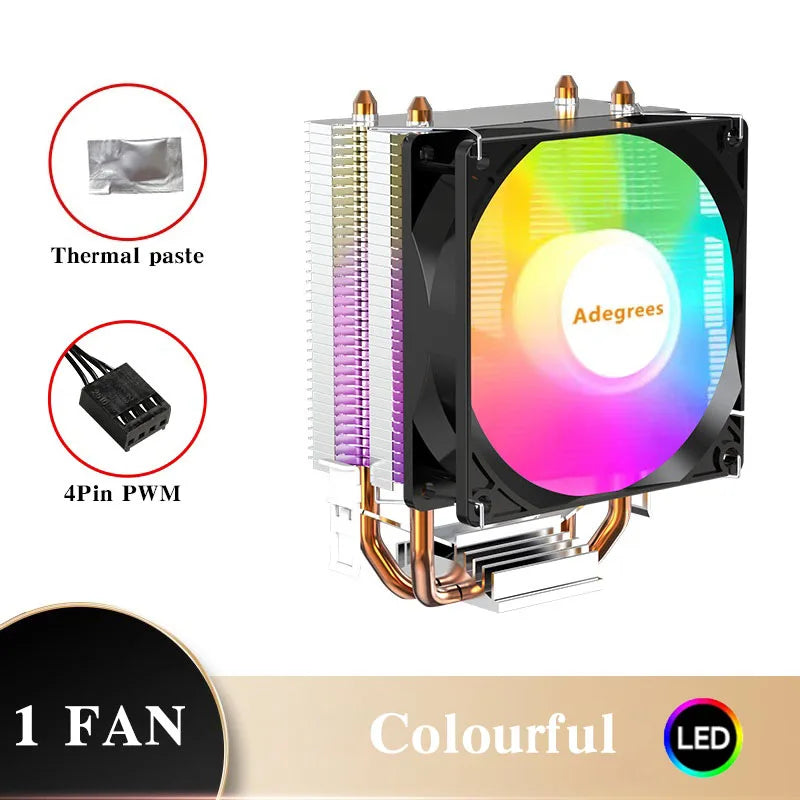 X99 CPU Air Cooler 2/4 Heat pipes 3PIN/4PIN Quiet CPU RGB Cooling Fan For Intel LGA 775 1366 1151 1155 1200 1700 2011 AM4 AM5