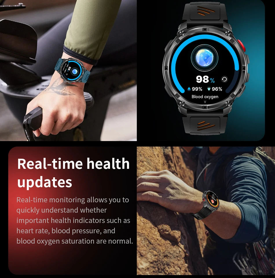 2026 New T-Rex3 Pro 1100mAh Battery Smart Watch GPS path 5ATM Waterproof Sports Run tracker Outdoors Compass Military Smartwatch