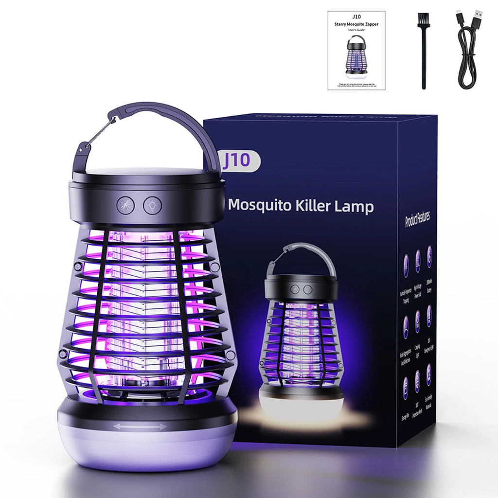 Indoor mosquito killer lamp 2000V, dual-use for outdoor and indoor, with rechargeable insect and fly catcher