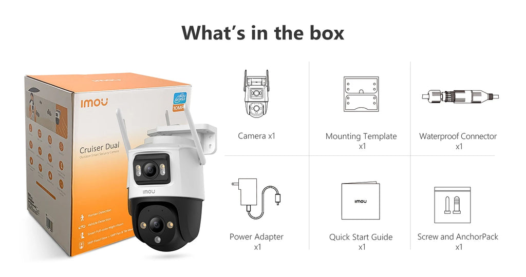 Imou 4K 8MP Outdoor Dual Lens Camera Version IP66 Security Protection Vehicle Detection Surveillance Camera PTZ WiFi IP Camera