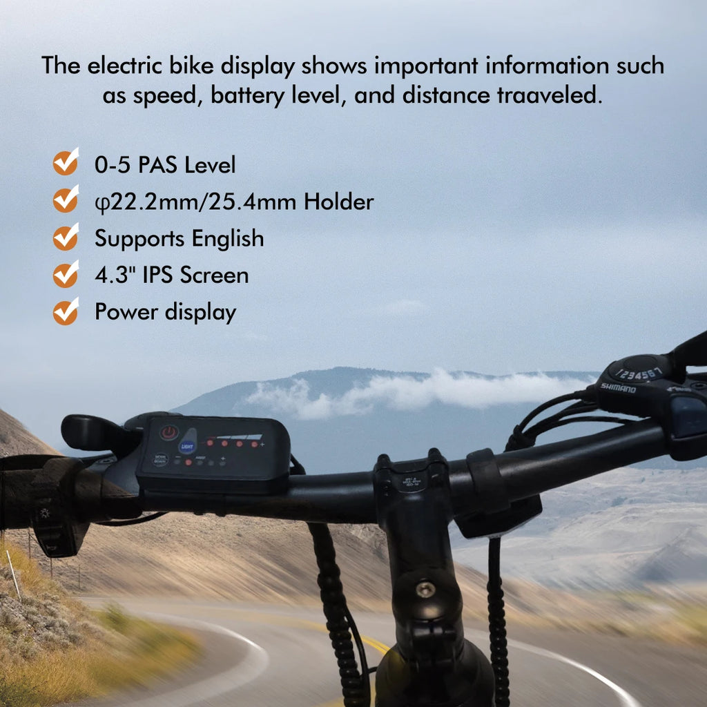 UART 2 Multifunctional LCD Screen Electric Bicycle Display Computer Bike Rainproof Speedometer Odometer Cycling Waterproof