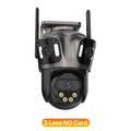Three Screen WIFI IP Camera Outdoor 4K Dual Lens PTZ Camera Ai Human Detection IP66 Waterproof CCTV Video Security Camera iCsee