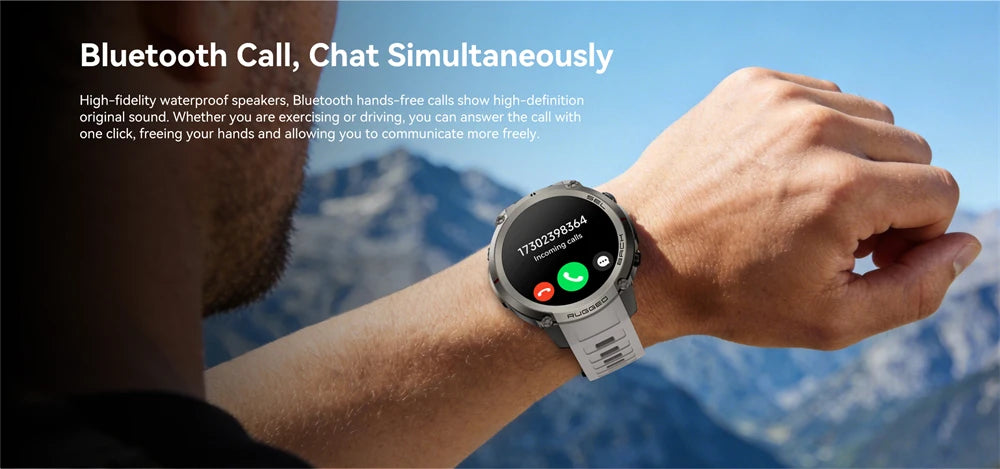 Outdoor Tactical GPS Smart Watch Offine Map Compass Heart Rate Monitor Fitness Tracker 5ATM Waterproof Adventure Sports Watches