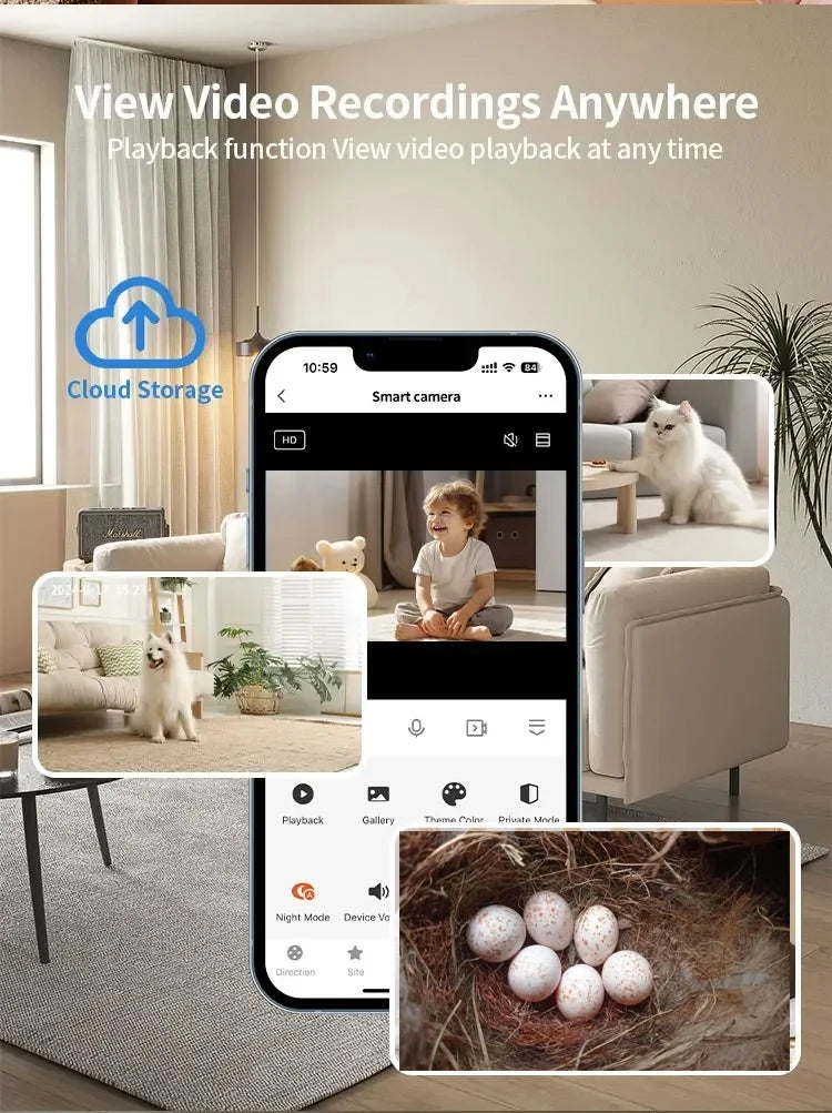 6MP 4MP POE 2K Tuya Mini Wireless WiFi IP Camera Bird Cage IRCUT Night Vision Small Size Bird Nest Home Security CCTV Smart Life