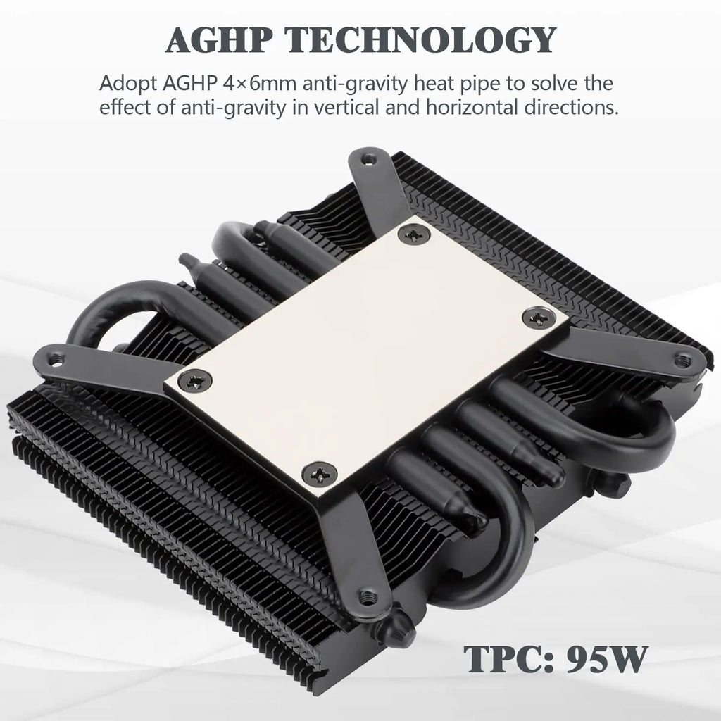 Thermalright AXP-90 X36 Black CPU Air Cooler with Quite 90mm PWM Fan 4 Heat Pipes 36mm Height for AMD AM4 Intel LGA 115X 1200