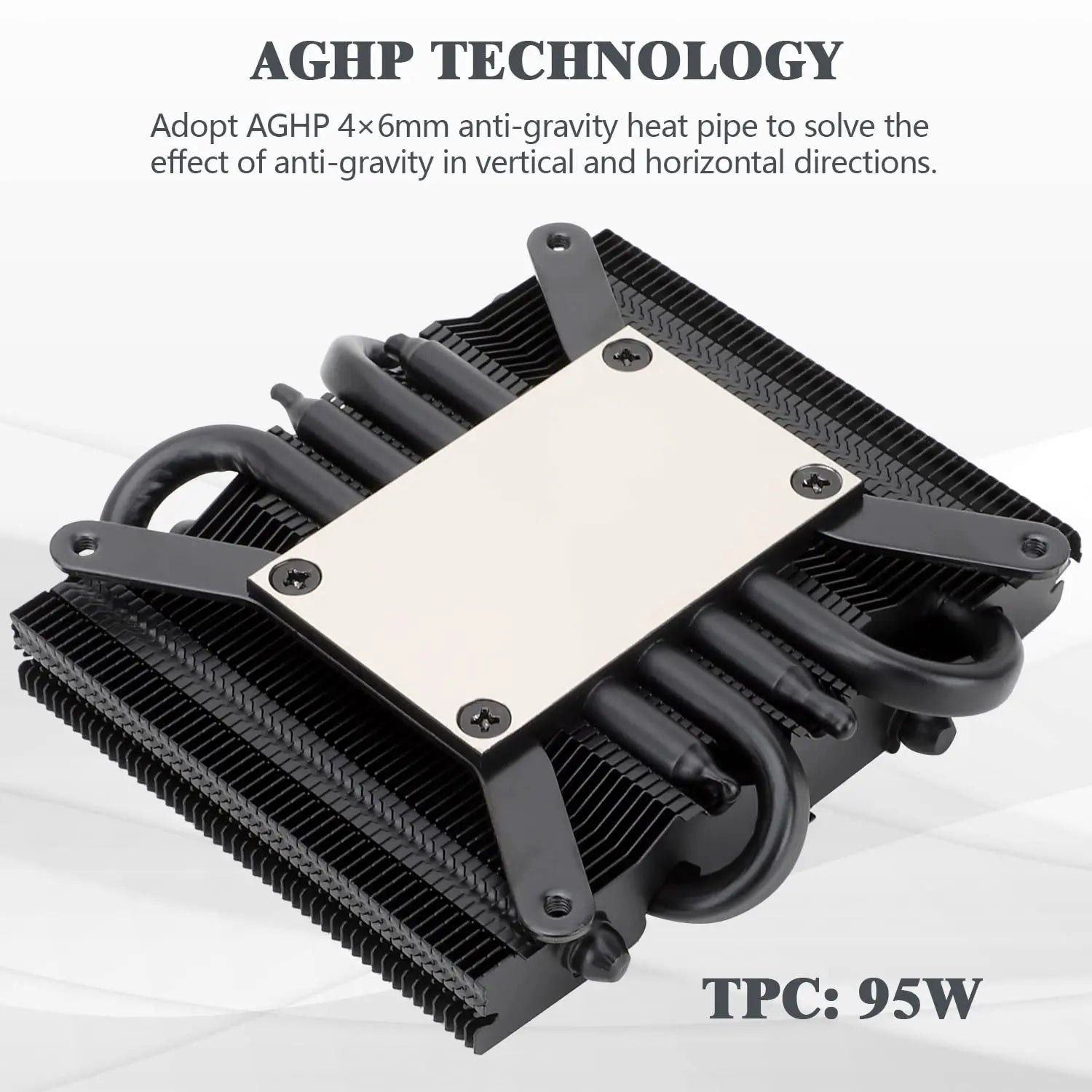 Thermalright AXP-90 X36 Black CPU Air Cooler with Quite 90mm PWM Fan 4 Heat Pipes 36mm Height for AMD AM4 Intel LGA 115X 1200