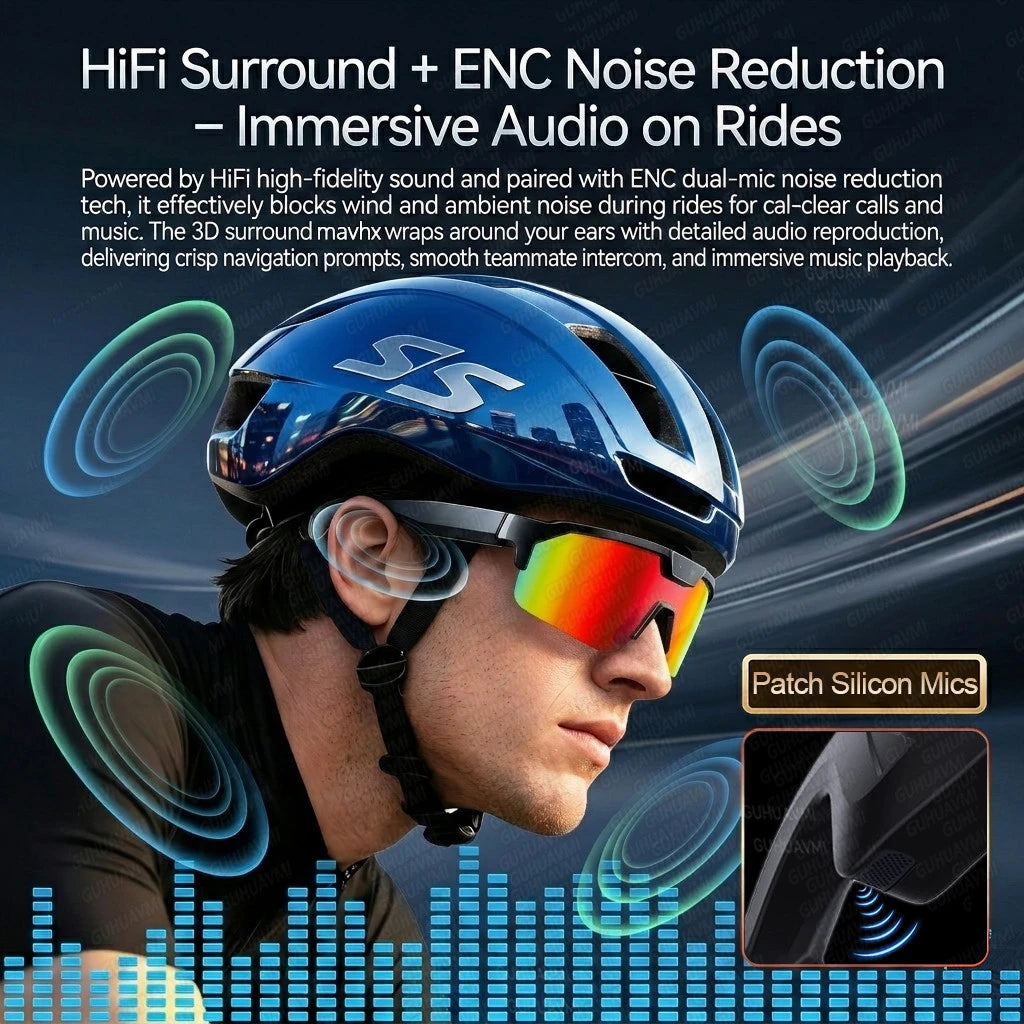 2026 New AI Sport Cycling Smart Glasses 80MP Camera 1200P HD Video Bluetooth 5.3WiFi Open Ear Riding Speaker Real-Time Translate