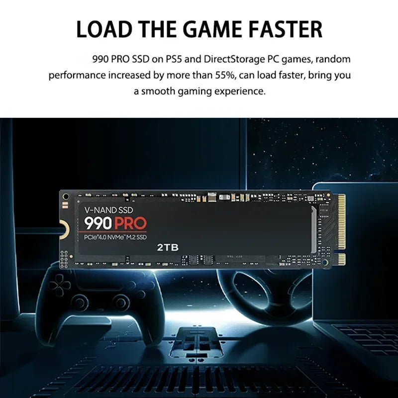 2024 990 PRO 4TB 2TB 1TB M.2 2280 SSD PCIe4.0 NVMe Gaming Internal Solid State Hard Drive Up To 7450MB/s for PS5 Laptop Desktop
