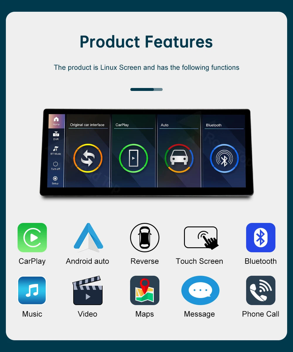 12.3 RoadTop Wireless CarPlay Android Auto Multimedia Linux Screen For BMW Series 1 2 F20 F21 F22 F23 F45 F46 NBT EVO 2012-2018